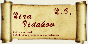 Mira Vidakov vizit kartica